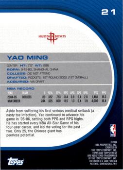 2005-06 Finest #21 Yao Ming Back