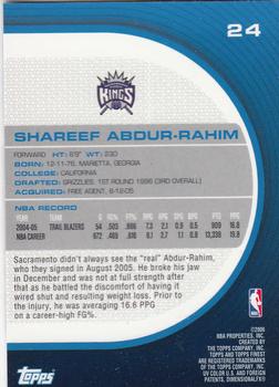 2005-06 Finest #24 Shareef Abdur-Rahim Back