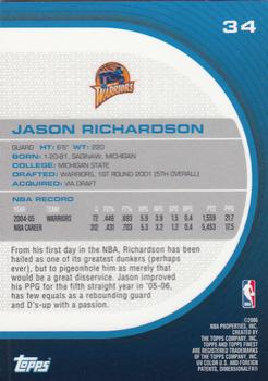 2005-06 Finest #34 Jason Richardson Back