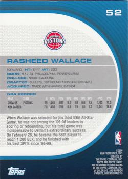 2005-06 Finest #52 Rasheed Wallace Back