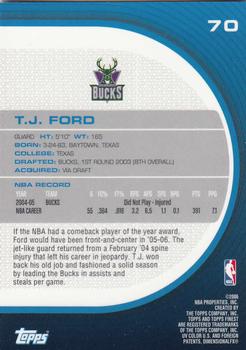 2005-06 Finest #70 T.J. Ford Back