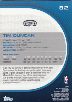 2005-06 Finest #82 Tim Duncan Back