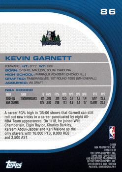 2005-06 Finest #86 Kevin Garnett Back