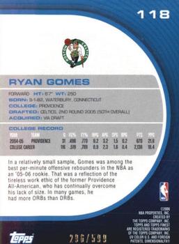 2005-06 Finest #118 Ryan Gomes Back