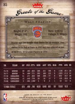 2005-06 Fleer Greats of the Game #85 Walt Frazier Back