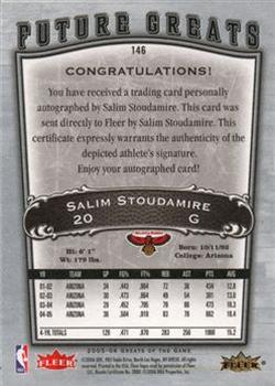 2005-06 Fleer Greats of the Game #146 Salim Stoudamire Back