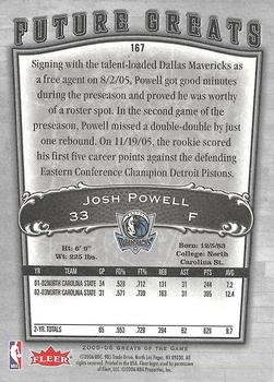 2005-06 Fleer Greats of the Game #167 Josh Powell Back