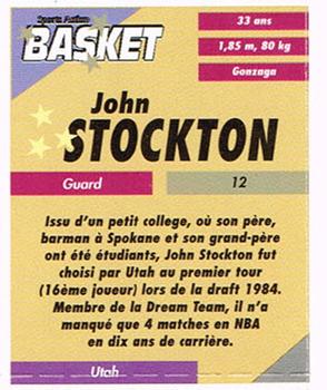 1995 French Sports Action Basket - Face 2 Face Utah Jazz #NNO John Stockton Back