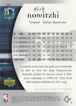 2005-06 SP Authentic #16 Dirk Nowitzki Back