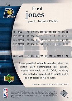 2005-06 SP Authentic #33 Fred Jones Back
