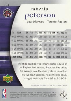 2005-06 SP Authentic #83 Morris Peterson Back