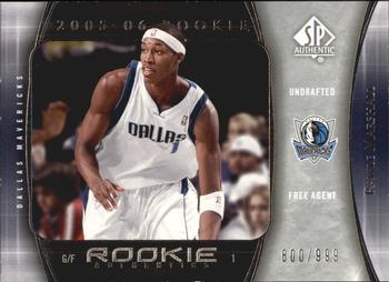 2005-06 SP Authentic #141 Rawle Marshall Front