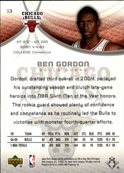 2005-06 SP Game Used #13 Ben Gordon Back