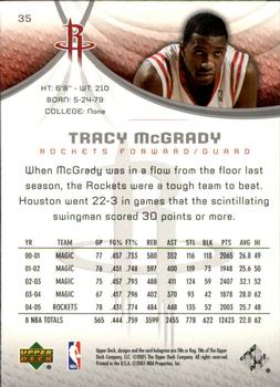2005-06 SP Game Used #35 Tracy McGrady Back