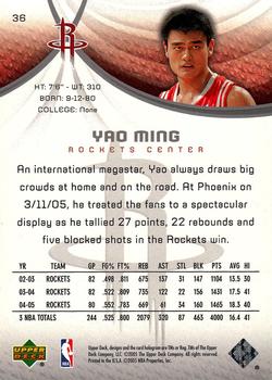 2005-06 SP Game Used #36 Yao Ming Back