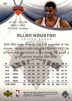 2005-06 SP Game Used #66 Allan Houston Back