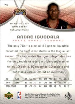 2005-06 SP Game Used #74 Andre Iguodala Back