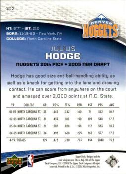 2005-06 SP Game Used #102 Julius Hodge Back