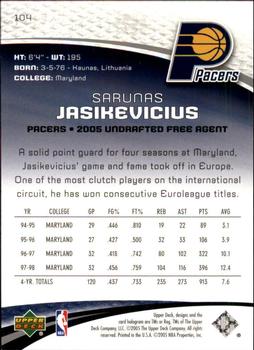 2005-06 SP Game Used #104 Sarunas Jasikevicius Back