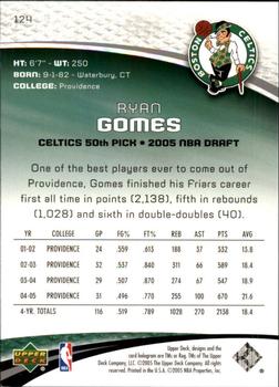 2005-06 SP Game Used #124 Ryan Gomes Back