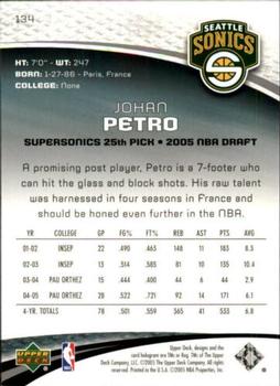 2005-06 SP Game Used #134 Johan Petro Back