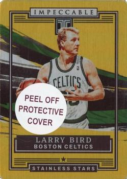 2021-22 Panini Impeccable - Stainless Stars Gold #14 Larry Bird Front