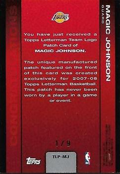 2007-08 Topps Letterman - Patches Team Logo #TLP-MJ Magic Johnson Back