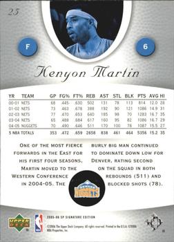 2005-06 SP Signature Edition #25 Kenyon Martin Back