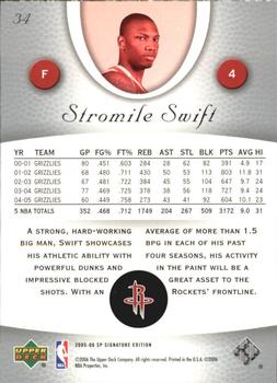 2005-06 SP Signature Edition #34 Stromile Swift Back