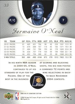 2005-06 SP Signature Edition #35 Jermaine O'Neal Back