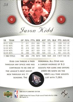 2005-06 SP Signature Edition #58 Jason Kidd Back