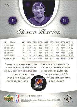 2005-06 SP Signature Edition #76 Shawn Marion Back