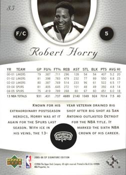 2005-06 SP Signature Edition #85 Robert Horry Back