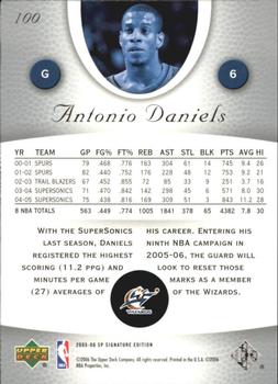 2005-06 SP Signature Edition #100 Antonio Daniels Back