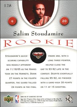 2005-06 SP Signature Edition #128 Salim Stoudamire Back