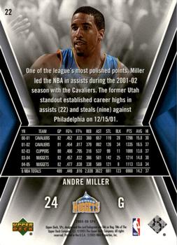 2005-06 SPx #22 Andre Miller Back
