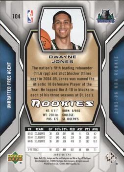 2005-06 SPx #104 Dwayne Jones Back