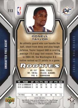 2005-06 SPx #113 Donell Taylor Back