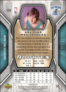 2005-06 SPx #119 Arvydas Macijauskas Back
