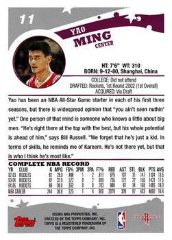 2005-06 Topps #11 Yao Ming Back