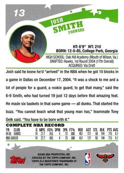 2005-06 Topps #13 Josh Smith Back