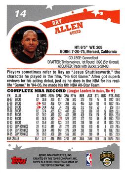 2005-06 Topps #14 Ray Allen Back