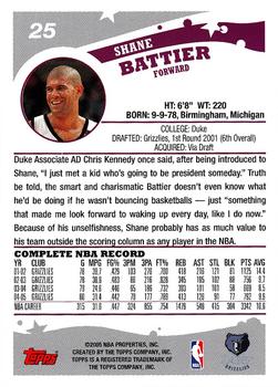 2005-06 Topps #25 Shane Battier Back