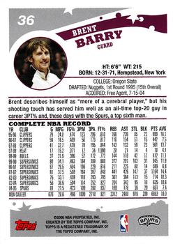 2005-06 Topps #36 Brent Barry Back