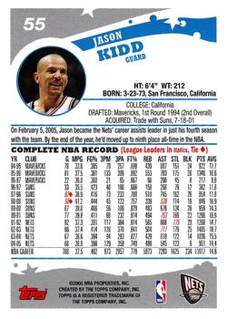 2005-06 Topps #55 Jason Kidd Back