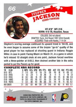 2005-06 Topps #66 Stephen Jackson Back