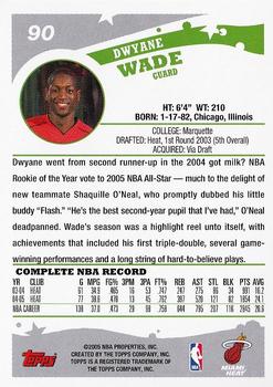 2005-06 Topps #90 Dwyane Wade Back