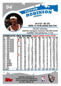 2005-06 Topps #94 Clifford Robinson Back