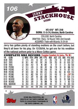 2005-06 Topps #106 Jerry Stackhouse Back