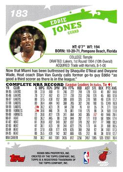 2005-06 Topps #183 Eddie Jones Back